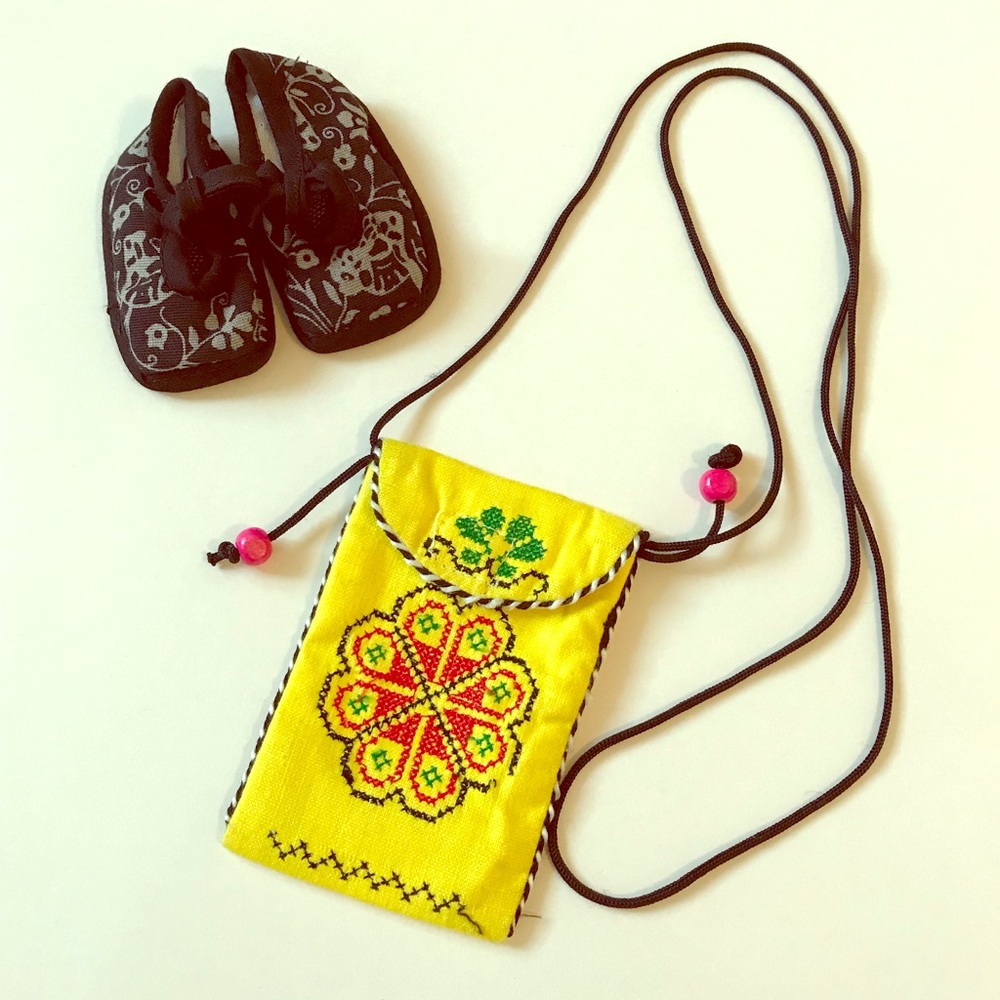 Vietnamese artisanal NWOT hand-made purse and booties